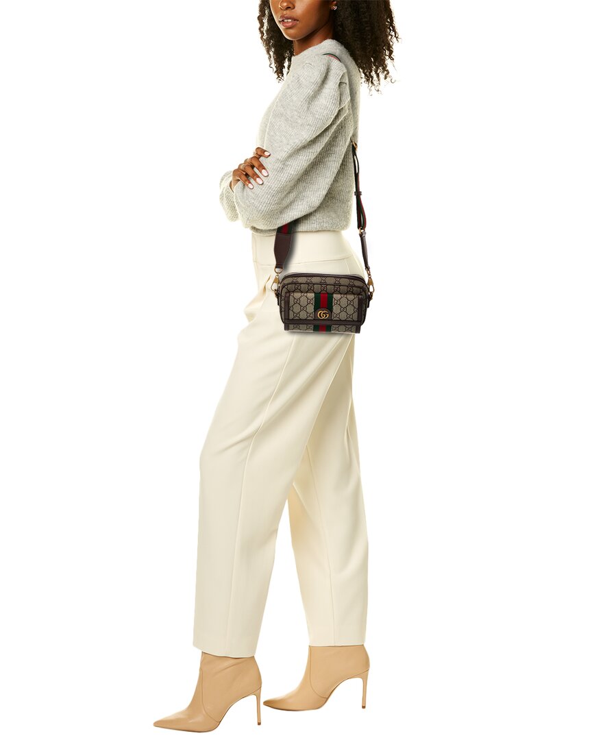 Gucci Gucci Ophidia Mini Gg Supreme Canvas & Leather Messenger Bag