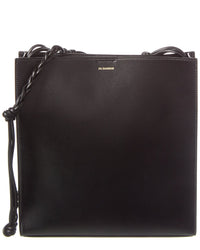 Jil Sander Logo Leather Shoulder Bag Black ONE SIZE