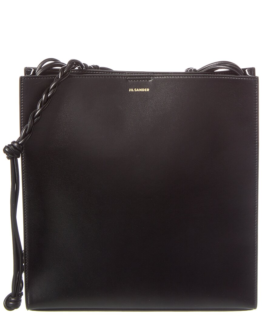 Jil Sander Logo Leather Shoulder Bag Black ONE SIZE