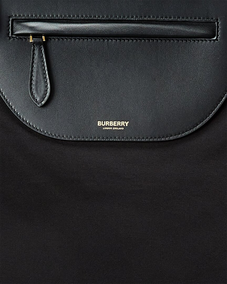 Burberry Olympia Fringe Canvas & Leather Clutch