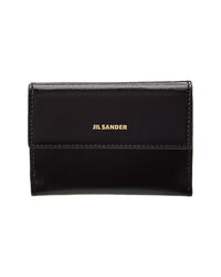 Jil Sander Logo Mini Leather French Wallet Black ONE SIZE