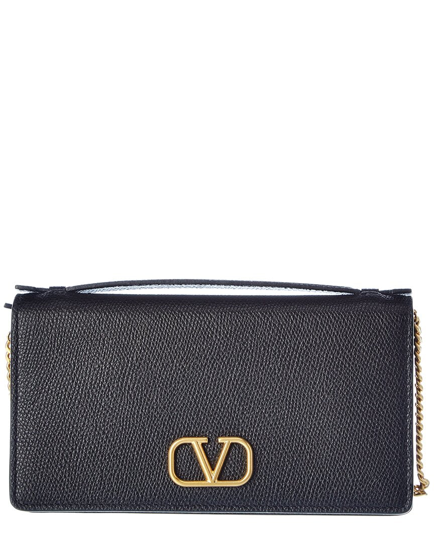 Valentino Vlogo Leather Wallet On Chain – Bluefly