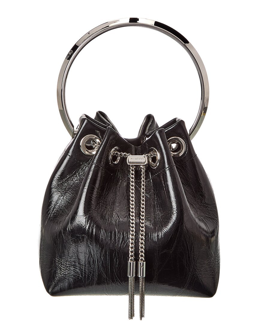 Jimmy Choo Bon Bon Leather Bucket Bag ONE SIZE Black