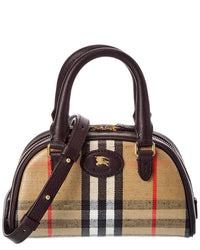 Burberry Burberry Highlands Mini Coated Canvas & Leather Bowling Bag