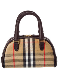 Burberry Burberry Highlands Mini Coated Canvas & Leather Bowling Bag