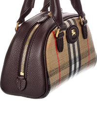 Burberry Burberry Highlands Mini Coated Canvas & Leather Bowling Bag