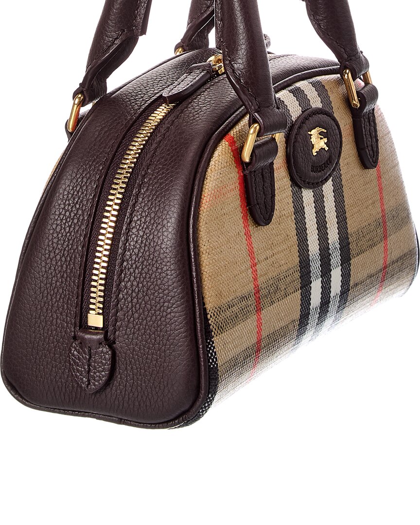 Burberry Burberry Highlands Mini Coated Canvas & Leather Bowling Bag