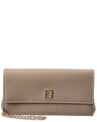 FENDI Fendi Ff Leather Continental Wallet On Chain