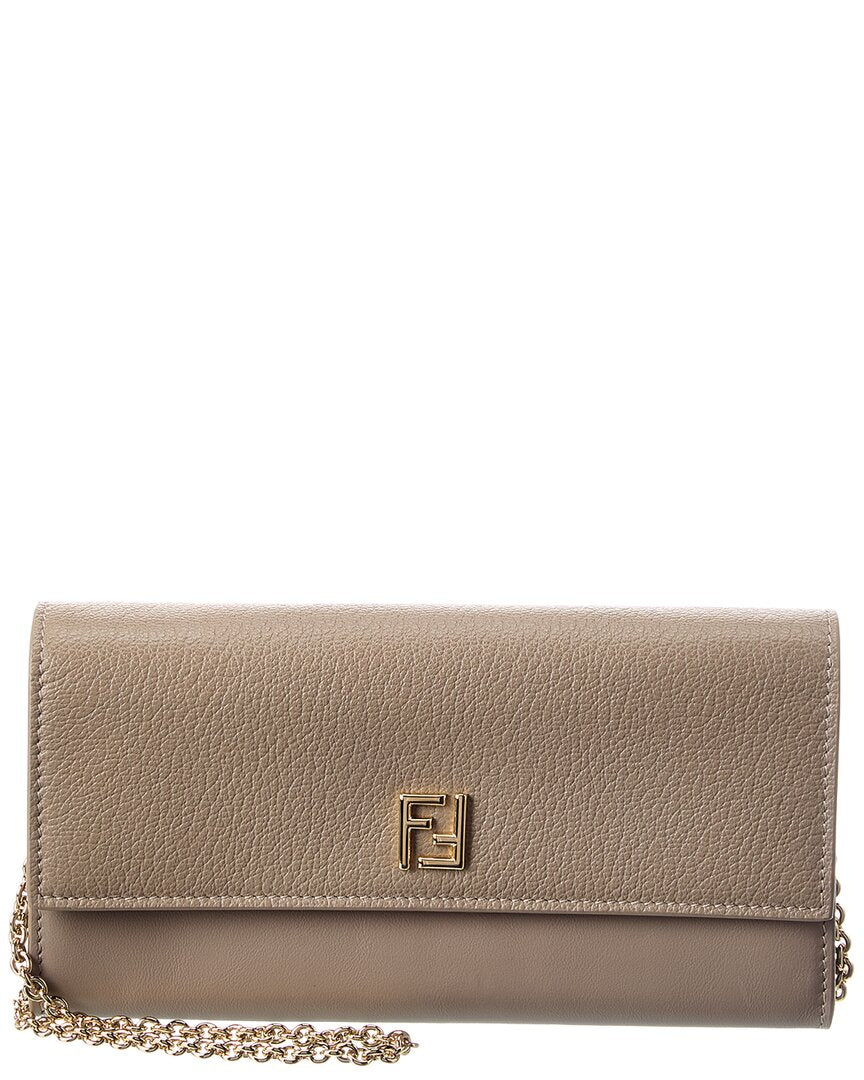 FENDI Fendi Ff Leather Continental Wallet On Chain