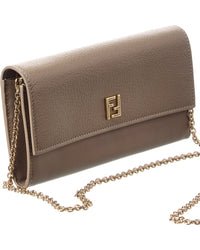 FENDI Fendi Ff Leather Continental Wallet On Chain