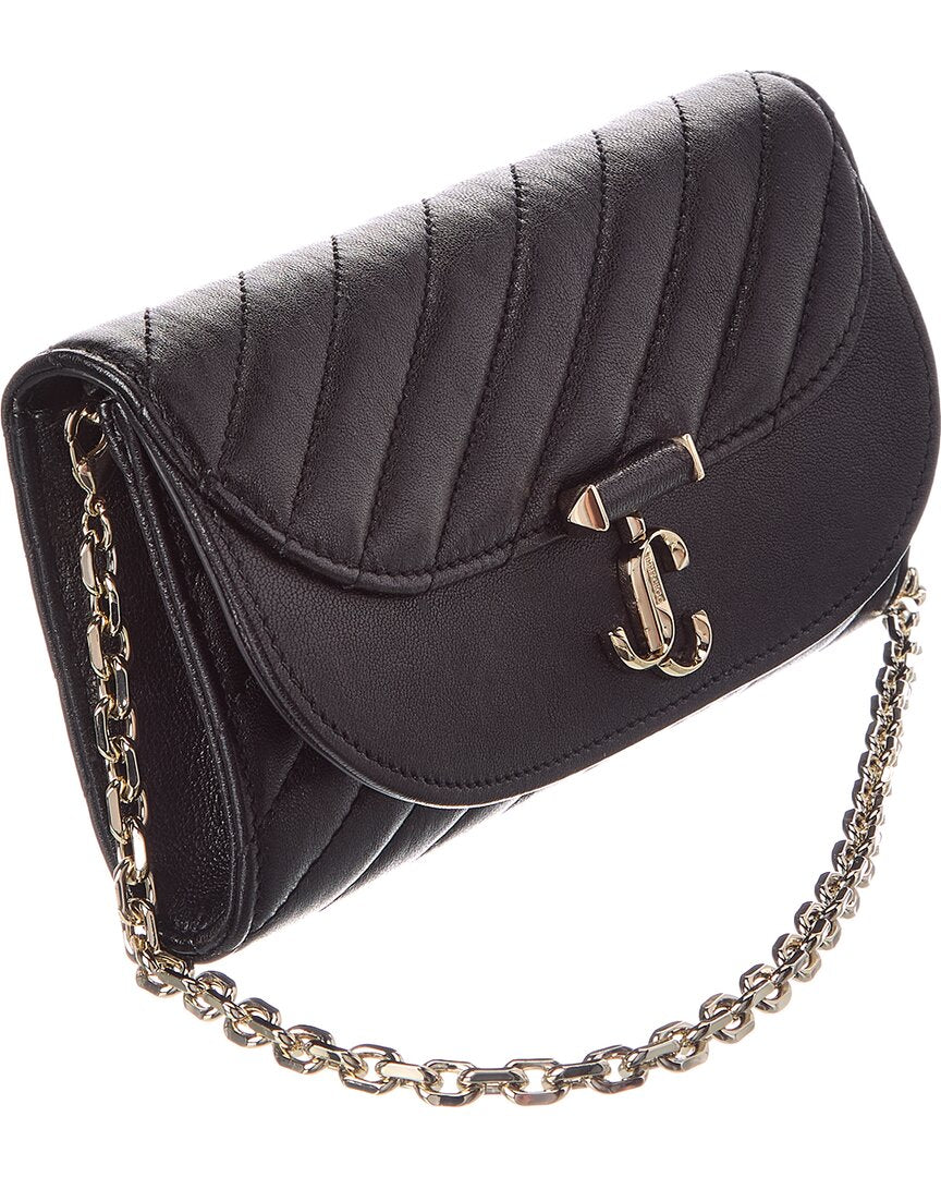 Jimmy Choo Jimmy Choo Avn Curve Leather Wallet On Chain