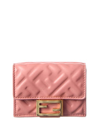 Fendi Micro Trifold Leather Wallet