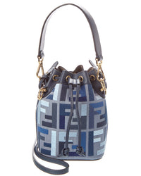 FENDI Fendi Mon Tresor Mini Canvas & Leather Bucket Bag