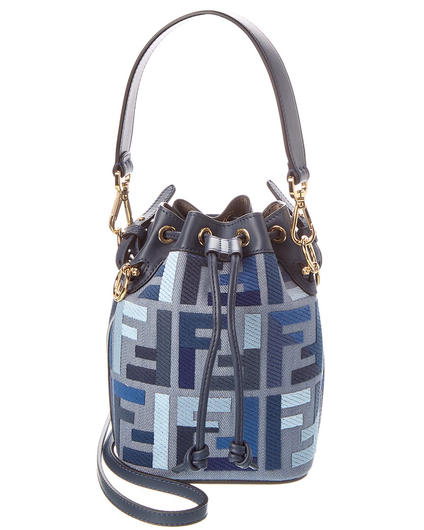 FENDI Fendi Mon Tresor Mini Canvas & Leather Bucket Bag