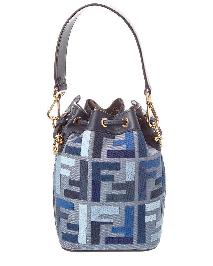 FENDI Fendi Mon Tresor Mini Canvas & Leather Bucket Bag