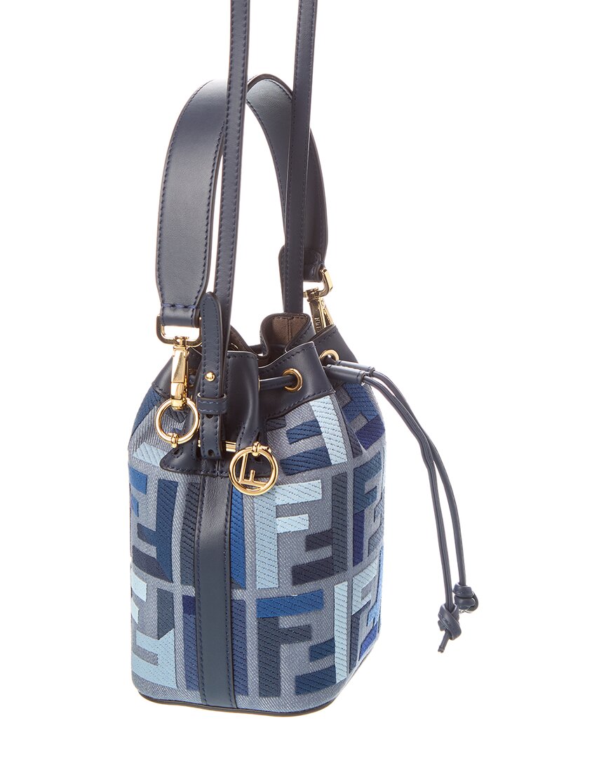 FENDI Fendi Mon Tresor Mini Canvas & Leather Bucket Bag