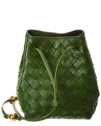 Bottega Veneta Intrecciato Leather Bucket Bag ONE SIZE Green