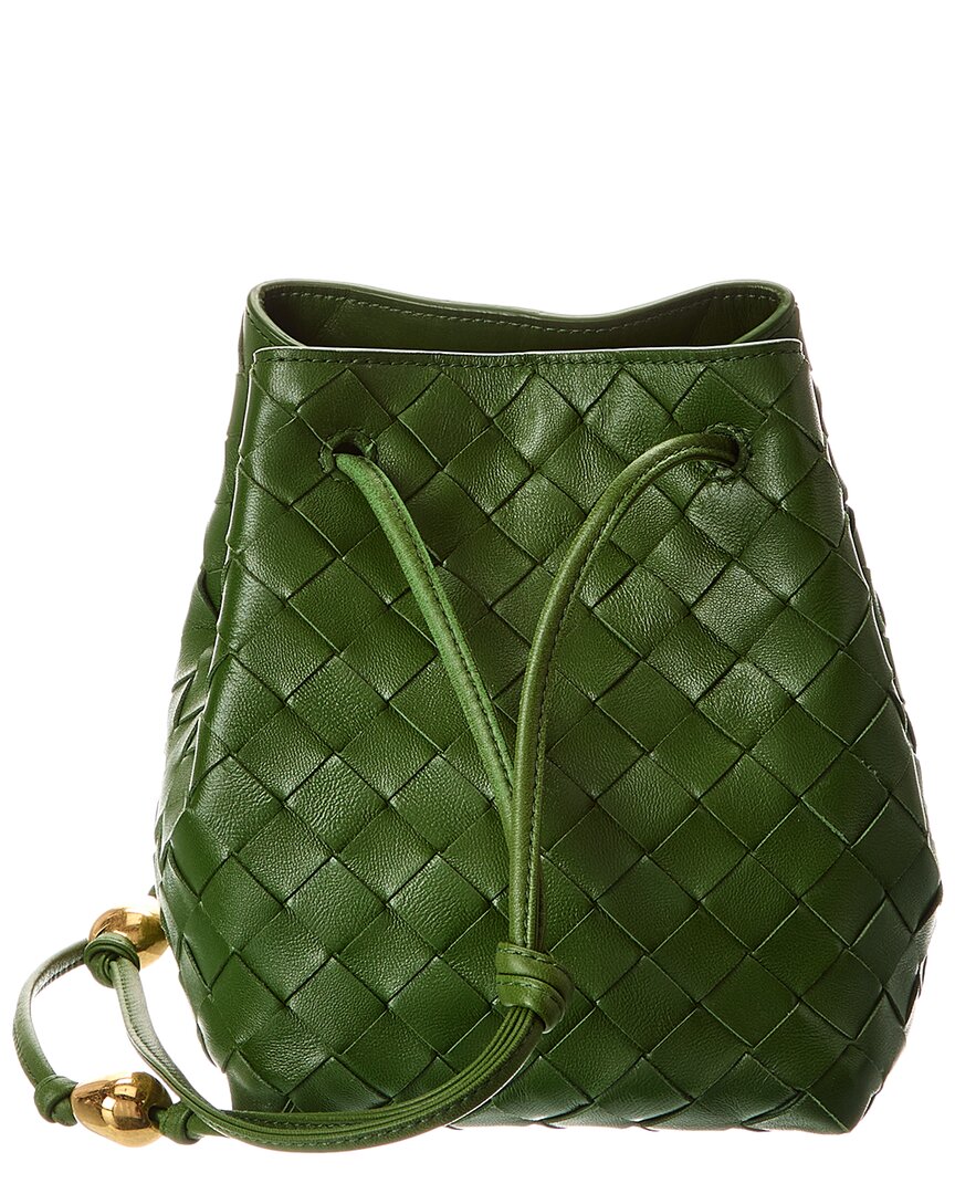 Bottega Veneta Intrecciato Leather Bucket Bag ONE SIZE Green