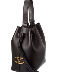 Valentino Vlogo Leather Bucket Bag