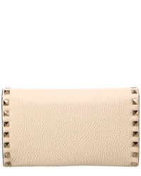 Valentino Valentino Rockstud Mini Grainy Leather Wallet On Chain