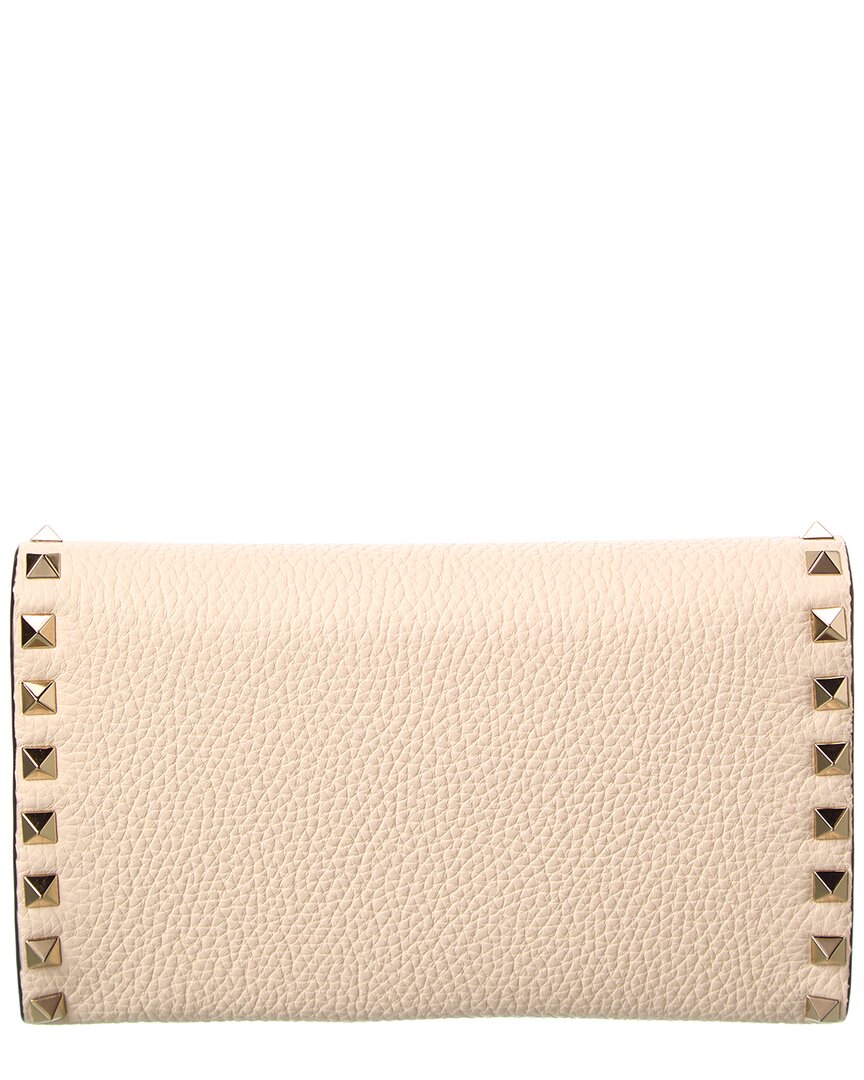 Valentino Valentino Rockstud Mini Grainy Leather Wallet On Chain