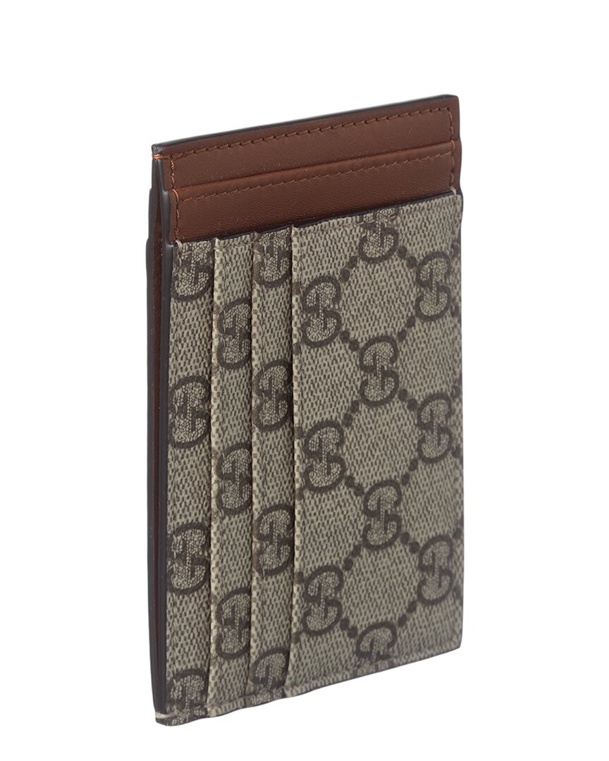 Gucci Gucci Gg Supreme Canvas & Leather Card Case