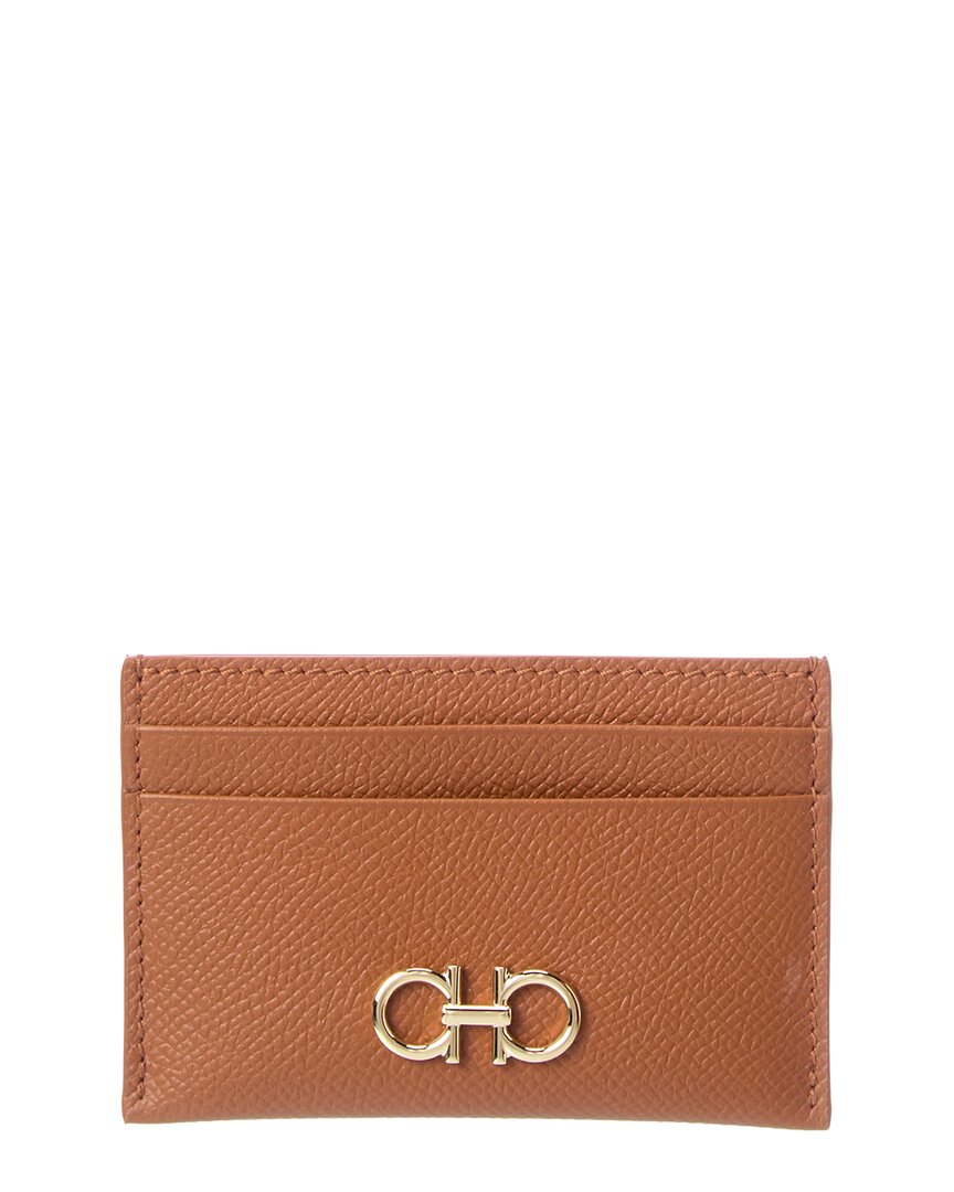 Ferragamo Ferragamo Gancini Leather Card Holder