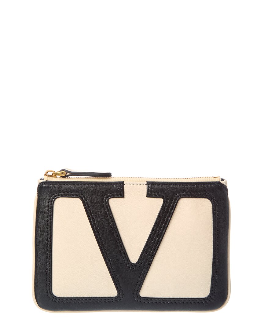 Valentino Vlogo Signature Leather Pouch