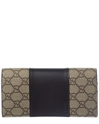 Gucci Gucci Gg Supreme Canvas & Leather Wallet