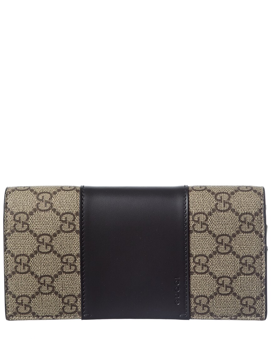 Gucci Gucci Gg Supreme Canvas & Leather Wallet