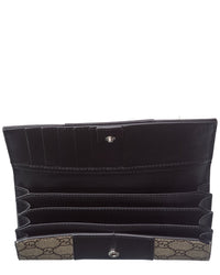 Gucci Gucci Gg Supreme Canvas & Leather Wallet