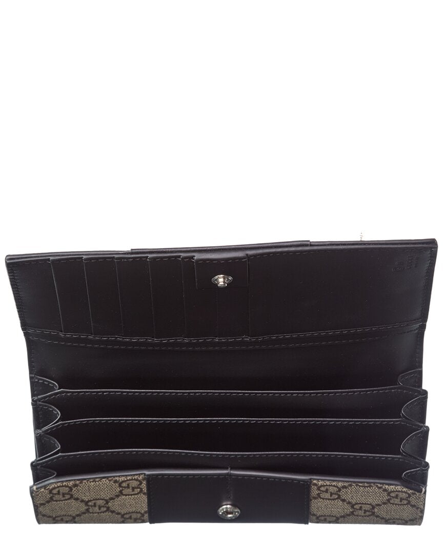 Gucci Gucci Gg Supreme Canvas & Leather Wallet
