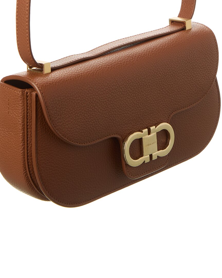 Ferragamo Ferragamo Gancini Double Leather Shoulder Bag