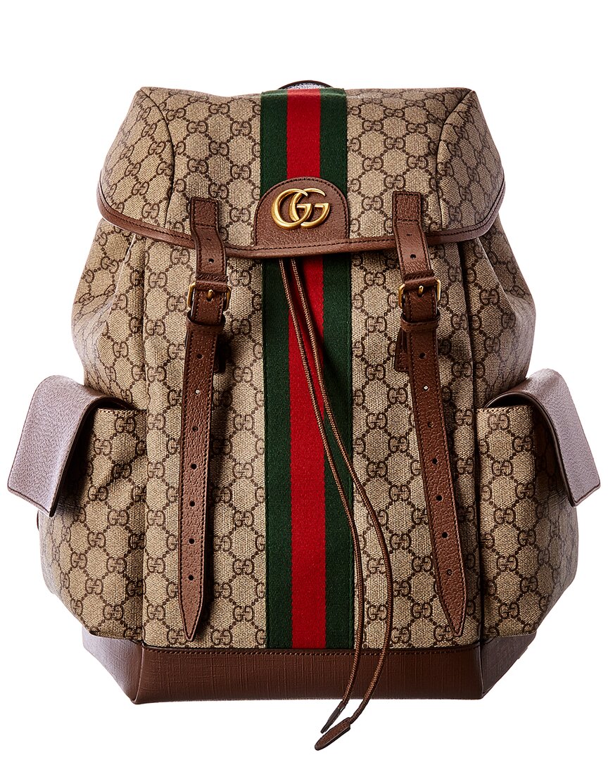 Gucci Gucci Ophidia Medium Gg Supreme Canvas & Leather Backpack