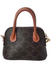 Celine Honorine Mini Triomphe Canvas & Leather Satchel