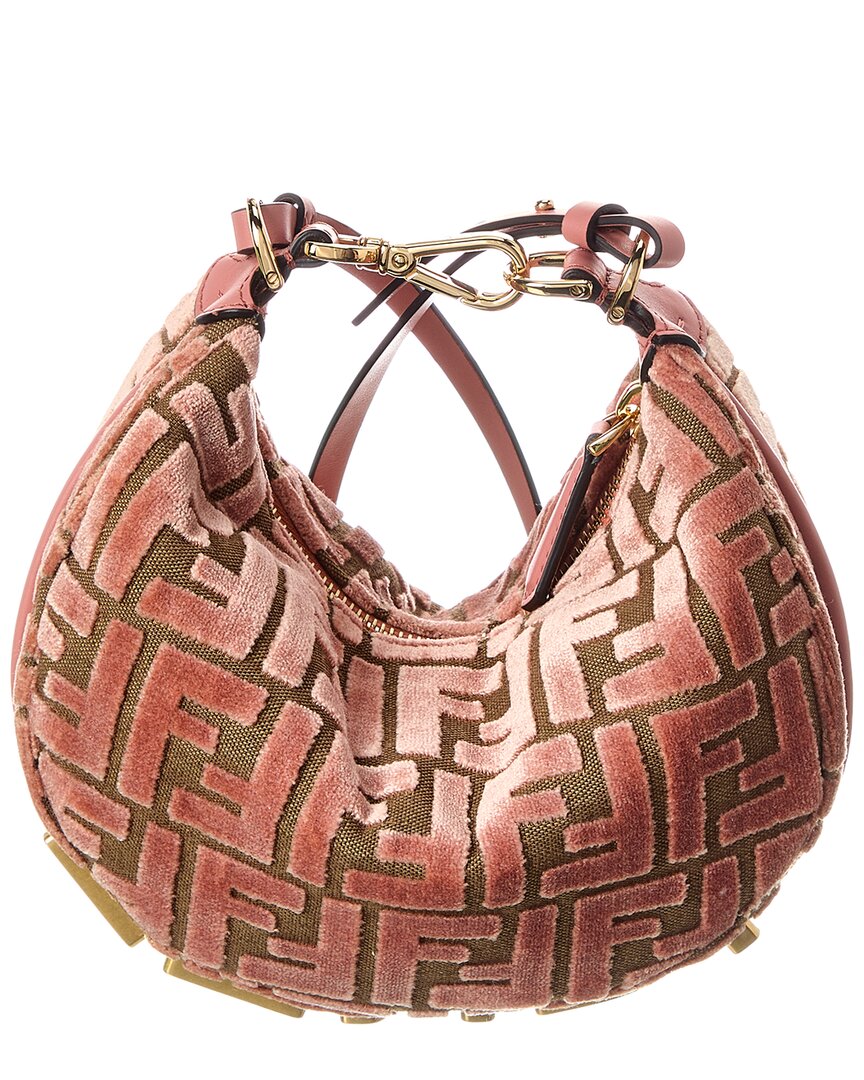 Fendi Fendigraphy Mini Ff Jacquard Velvet & Leather Hobo Bag – Bluefly