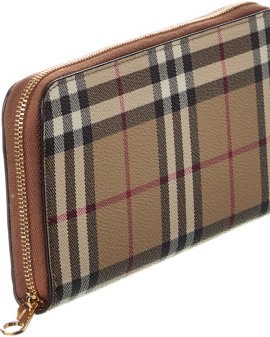 Burberry Check E-Canvas Zip Around Wallet – Bluefly