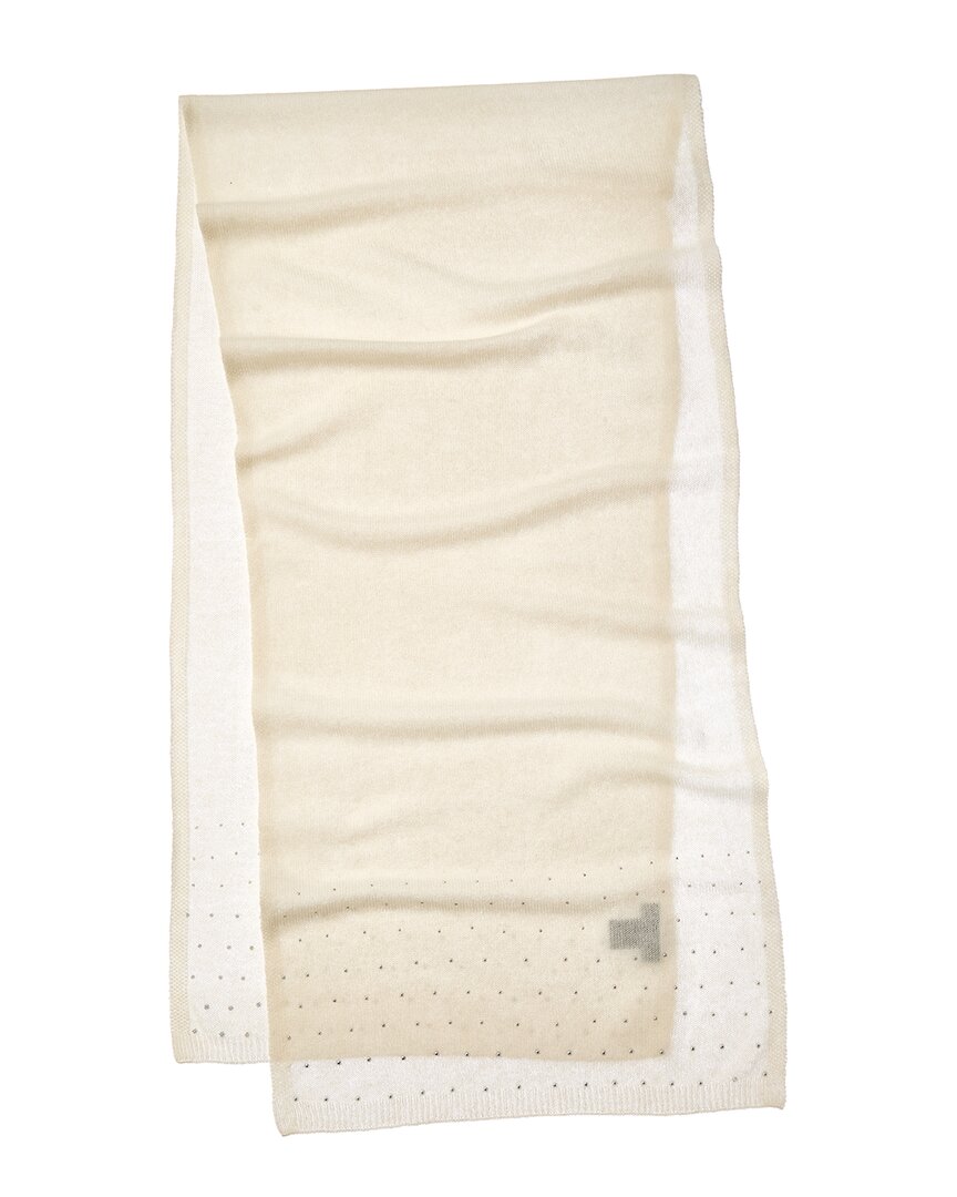 Forte Cashmere Rhinestone Border Cashmere Scarf