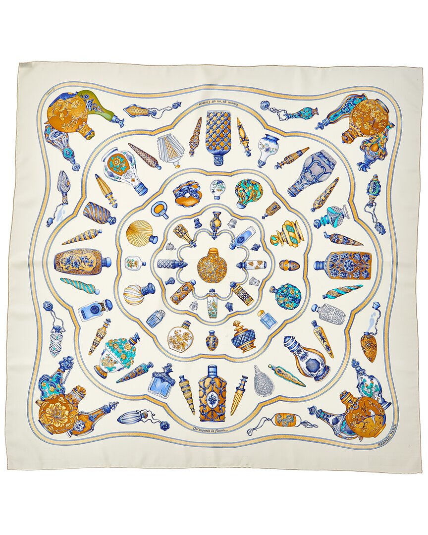 Hermès Qu'importe Le Flacon Catherine Baschet Silk Scarf (Authentic Pre-Loved)