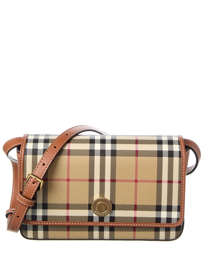 Burberry Burberry Check E-Canvas & Leather Crossbody
