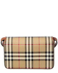 Burberry Burberry Check E-Canvas & Leather Crossbody