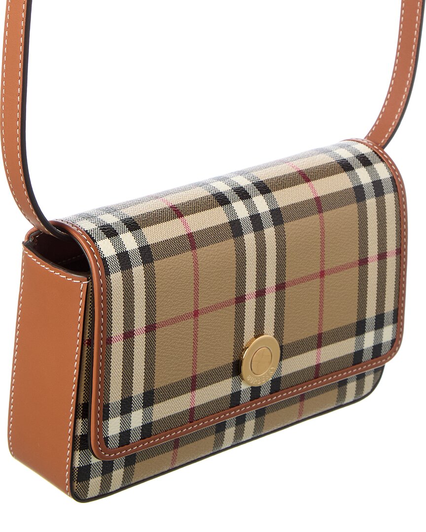 Burberry Burberry Check E-Canvas & Leather Crossbody