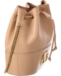 Valentino Valentino Vlogo Leather Bucket Bag