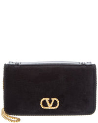 Valentino Valentino Vlogo Signature Velvet Wallet On Chain