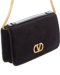Valentino Valentino Vlogo Signature Velvet Wallet On Chain