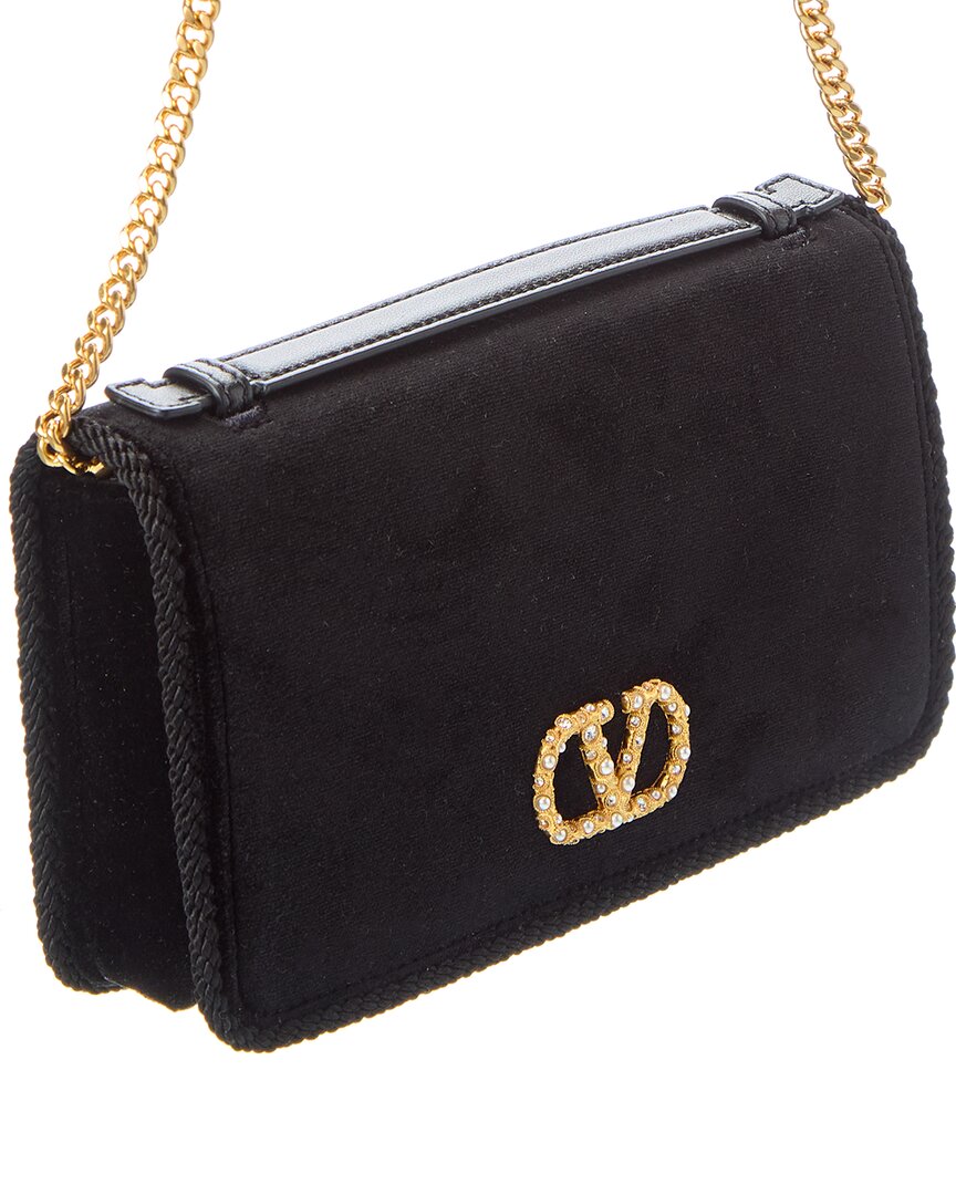 Valentino Valentino Vlogo Signature Velvet Wallet On Chain