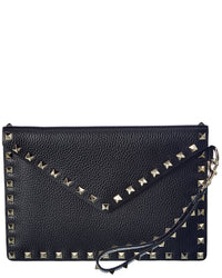 Valentino Valentino Rockstud Grainy Leather Pouch
