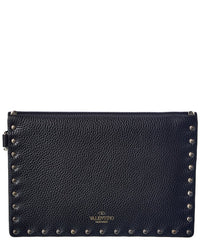 Valentino Valentino Rockstud Grainy Leather Pouch