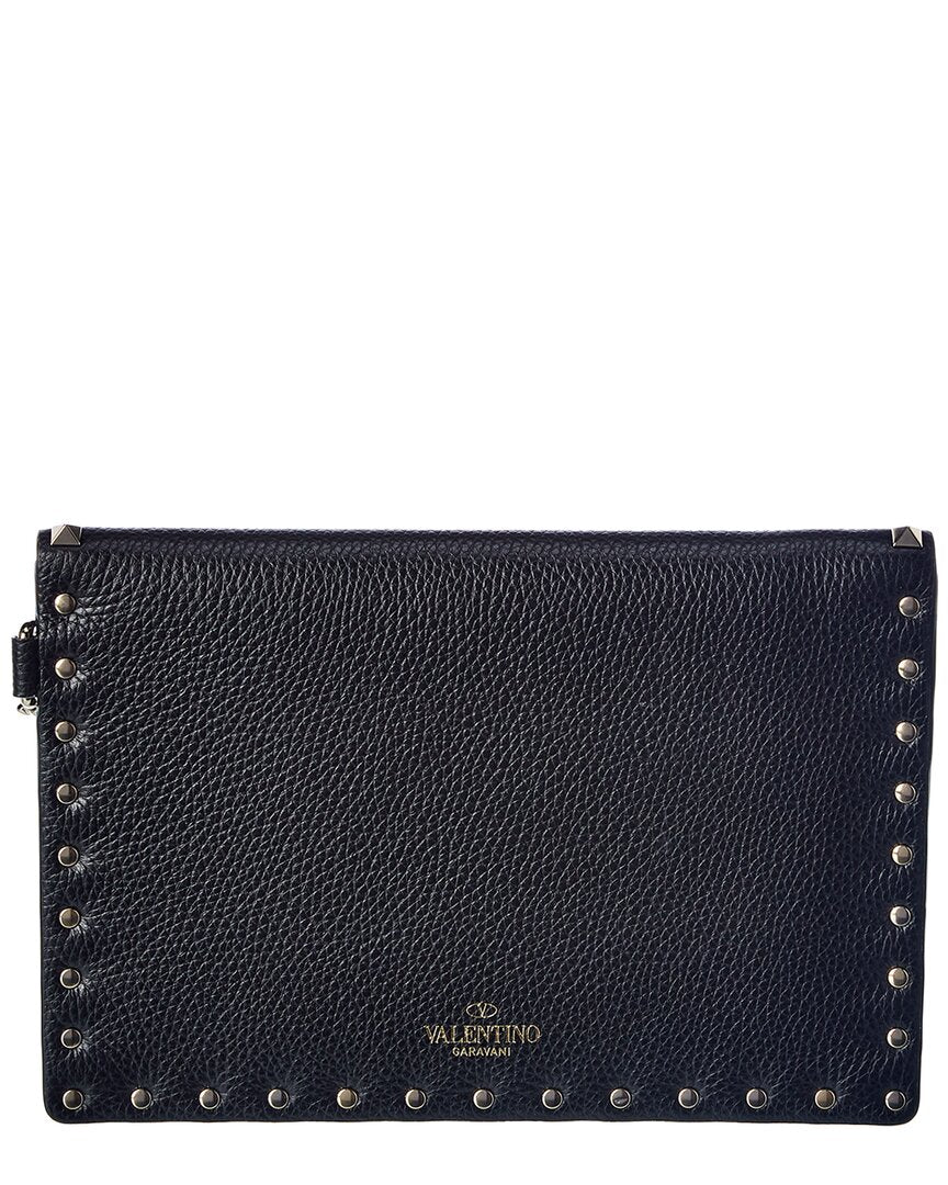 Valentino Valentino Rockstud Grainy Leather Pouch