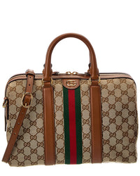 Gucci Gucci Ophidia Medium Canvas & Leather Satchel